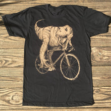 Tyrannosaurus Rex on a  Bicycle T-Shirt, Unisex