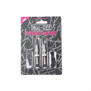 Muc-Off Tubeless Valve Kit - Silver, Fits Road and Mountain, 44 mm