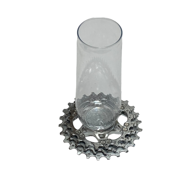 Recycled Bicycle Gear Flower Vase