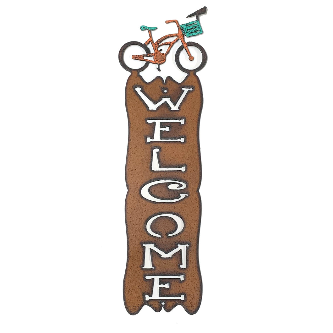 Metal Bicycle Welcome Sign