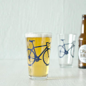 Road Bike Pint Glass