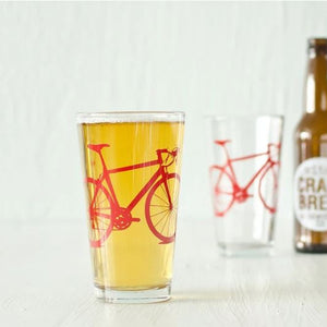 Road Bike Pint Glass