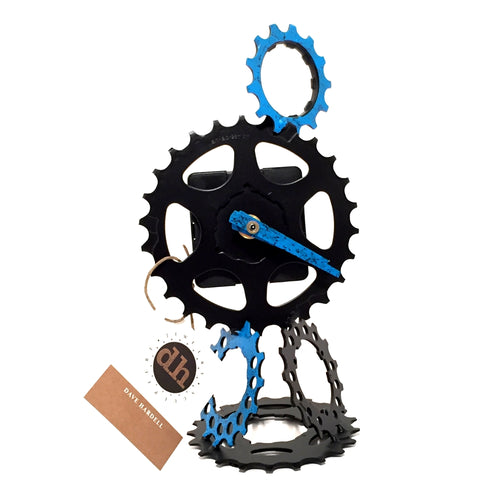 Cascading Gears Clock (Black & Blue)