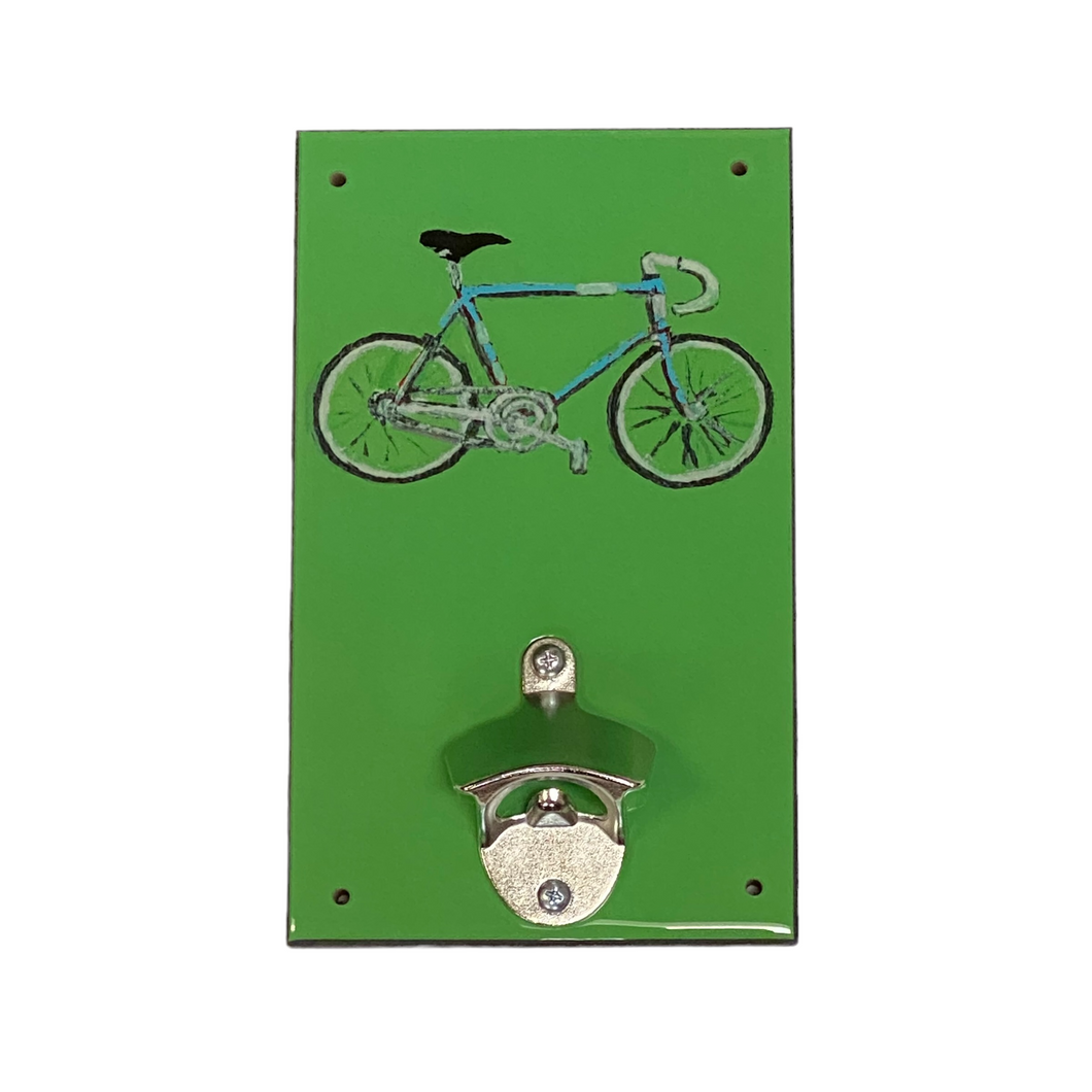 Wall-Mounted Bicycle Bottle Opener