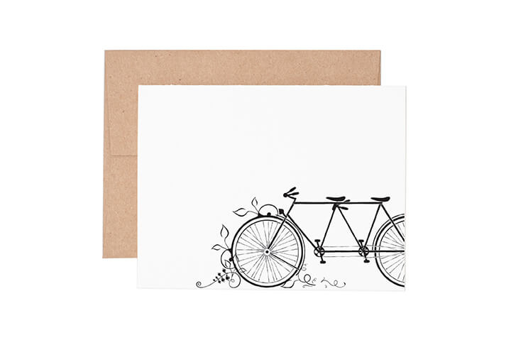 Tandem Bicycle Greeting Card