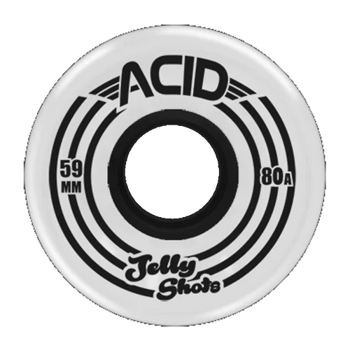 Acid Chemical Co Jelly Shots 80A Skateboard Wheels White & Black 59mm 4-Pack